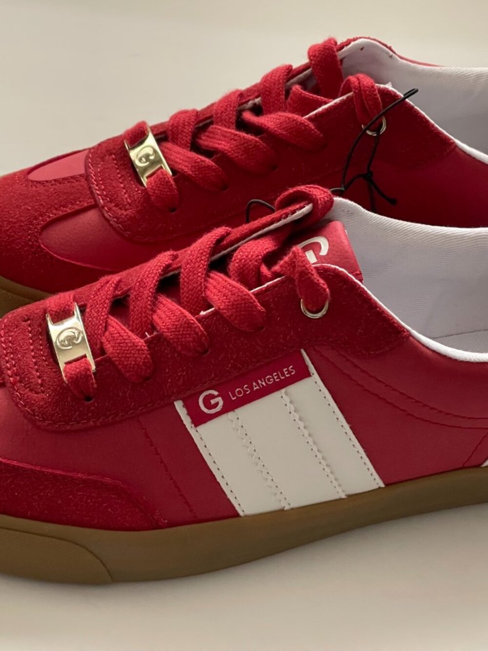 GUESS GBG Los Angeles Red & White Sneakers